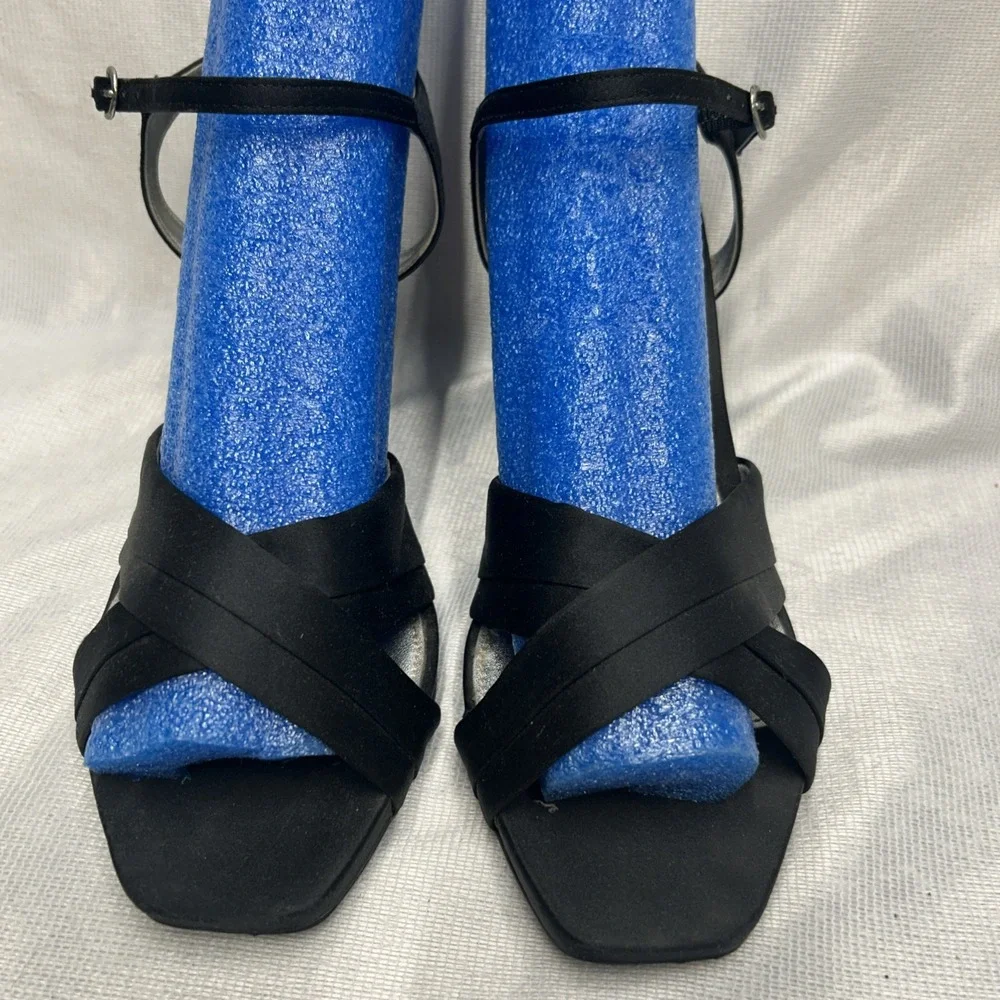 Elegant Black Strappy High Heels Sandals Ballroom Dance American Eagle Size 11